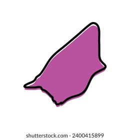 Brakna region of Mauritania vector map  design.