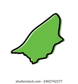 Brakna region of Mauritania vector map illustration.