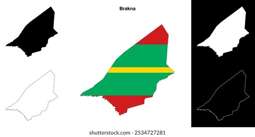 Brakna region outline map set