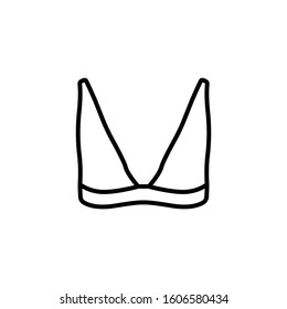 Bralette bra icon isolated on white background. Woman underwear symbol modern, simple, vector, icon for website design, mobile app, ui. Vector Illustration