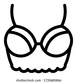 Bralette bra icon. Outline bralette bra vector icon for web design isolated on white background