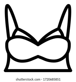 Bralette top icon. Outline bralette top vector icon for web design isolated on white background