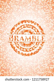 Bramble abstract orange mosaic emblem with background