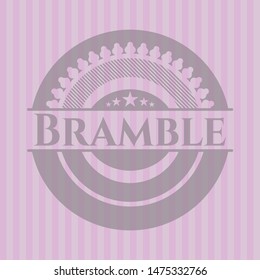 Bramble badge with pink background. Vector Illustration. Detailed.