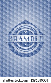 Bramble blue emblem with geometric pattern. Vector Illustration. Detailed.