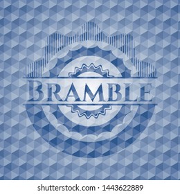 Bramble blue emblem with geometric pattern background. Vector Illustration. Detailed.