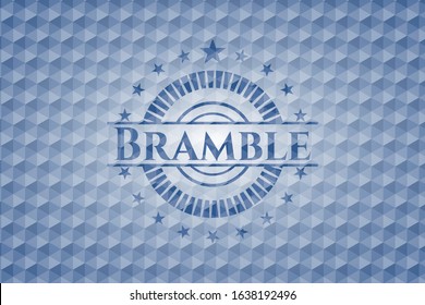 Bramble blue polygonal badge. Vector Illustration. Detailed.