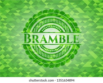 Bramble green emblem with triangle mosaic background