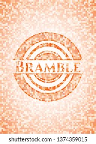 Bramble orange mosaic emblem with background