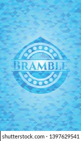 Bramble realistic light blue mosaic emblem