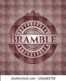 Bramble red seamless emblem with geometric pattern background.