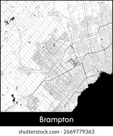 Brampton Stadtplan, Kanada - Topographisches Vektorkartenplakat
