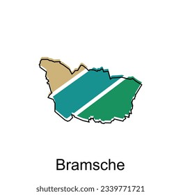 Bramsche High detailed illustration map, World map country vector illustration template