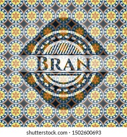 Bran arabesque style badge. arabic decoration.