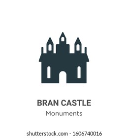 Bran castle glyph icon vector on white background. Flat vector bran castle icon symbol sign from modern monuments collection for mobile concept and web apps design.