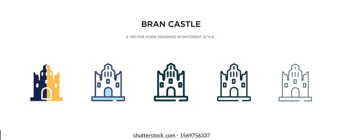 bran castle icon in different style vector illustration. two colored and black bran castle vector icons designed in filled, outline, line and stroke style can be used for web, mobile, ui