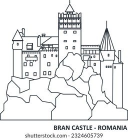 Bran Castle Romania Landmarks architecture, sightseeing. Vlad Tepes. Dracula Castle Transylvania vector