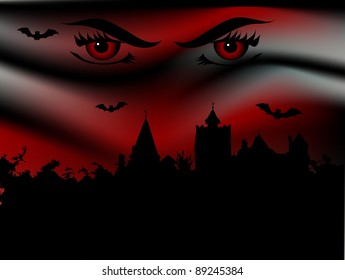 Bran castle and vampire eyes