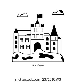 Bran Castle vector Solid  Design illustration. Symbol on White background EPS 10 File 