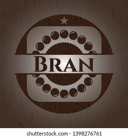 Bran wood emblem. Retro. Vector Illustration.