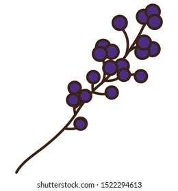 branch with acorns autumn fruits seasonal vector illustration design