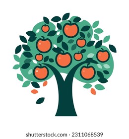 branch of an apple tree icon isolated