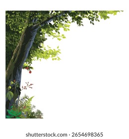 Ramificação. Galho de árvore de outono e ninho de pássaro.