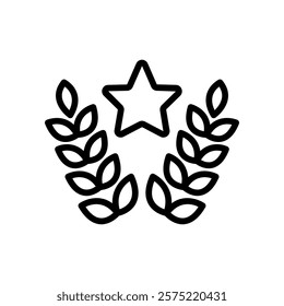 Branch award line icon. Achievement icon. Branch award icon isolated on white background. Transparent background, minimalist symbol. Vector images