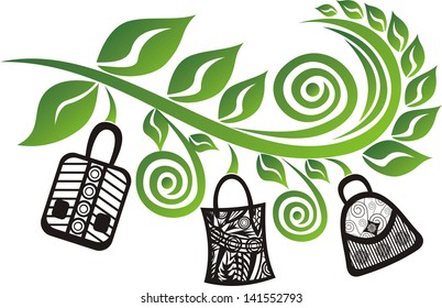 Branch bags vector illustration