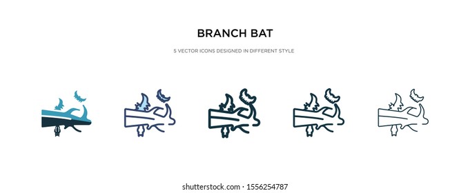 branch bat icon in different style vector illustration. two colored and black branch bat vector icons designed in filled, outline, line and stroke style can be used for web, mobile, ui