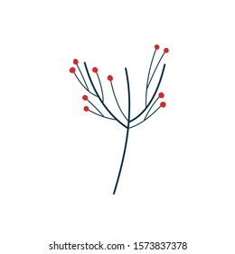 branch berries fruit foliage nature icon vector illustration