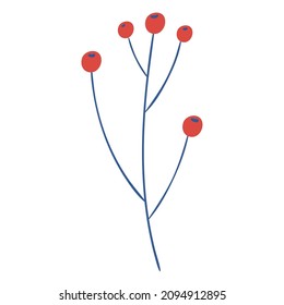 branch with berries icon flat