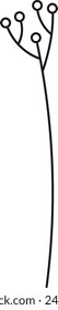 Branch With Berries Outline Vector Illustration