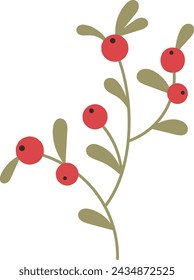 Branch With Berries Vector Illustration