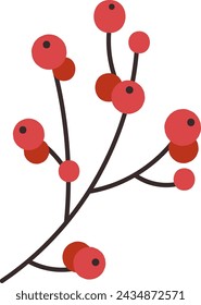 Rama con bayas ilustración vectorial