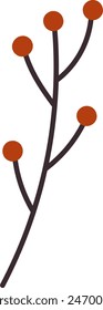 Branch With Berries Vector Illustration