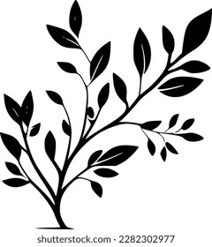 Branch | Black and White Vector illustration