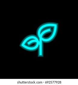 Branch blue glowing neon ui ux icon. Glowing sign logo vector