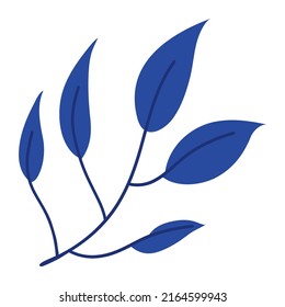 branch with blue leafs icon