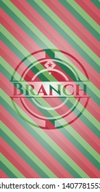 Branch christmas style badge. Vector Illustration. Detailed.