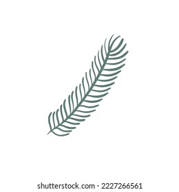 Branch. Christmas tree branch, vector icon, flat illustration