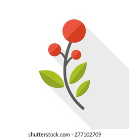 branch of coffee flat icon with long shadow