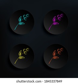 Branch dark badge color set icon. Simple thin line, outline vector of tea icons for ui and ux, website or mobile application