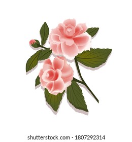 A branch of delicate pink flowers for the holiday