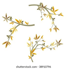 Branch design set in a single style, vector illustration series.