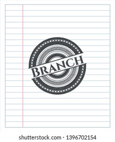 Branch draw (pencil strokes). Vector Illustration. Detailed.
