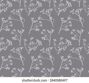 Branch, flower, leaf. Seamless Pattern. Vector illustration