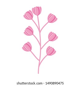 branch with flowers garden decorative icon