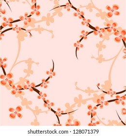 Branch and flowers in Japanese Style