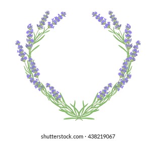 Branch of flowers of lavender. The background for the text label of the packaging the card with lavender flowers.